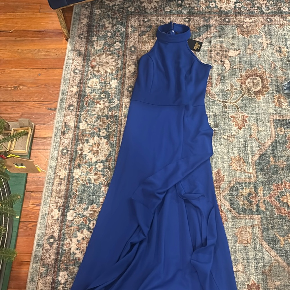 Blue women long form dress - Amazon fashion